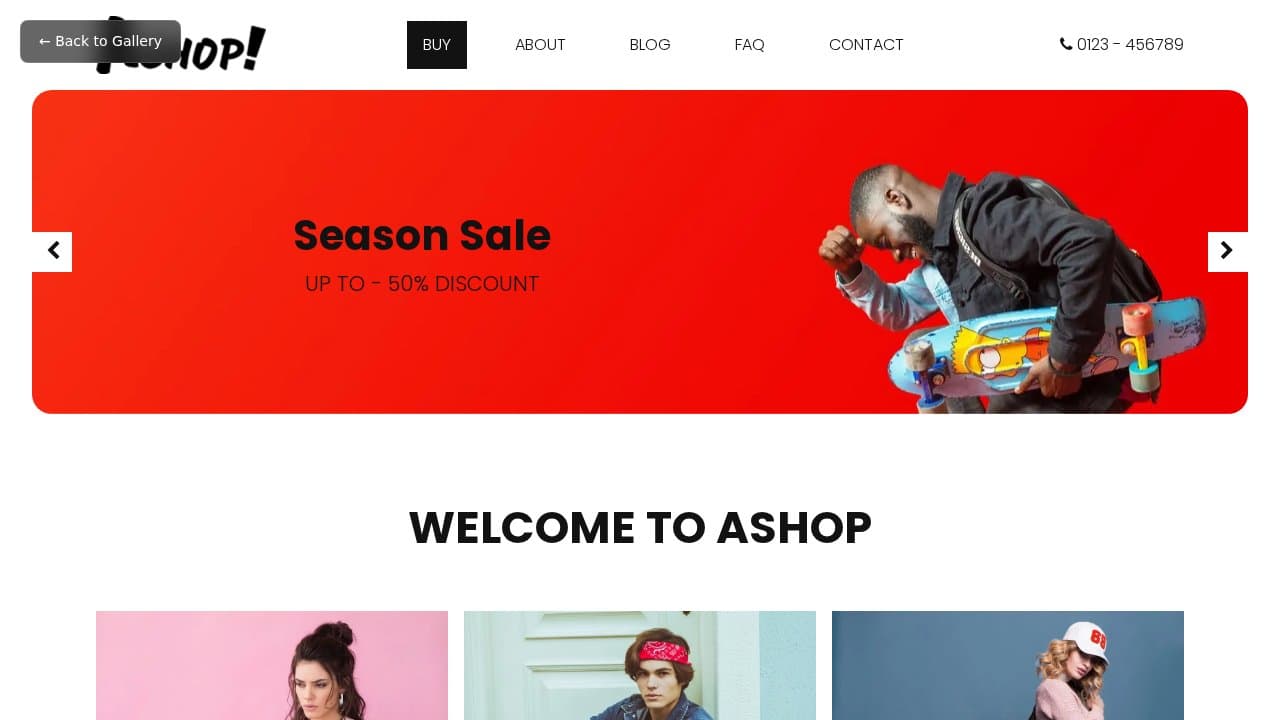 Ashop template preview