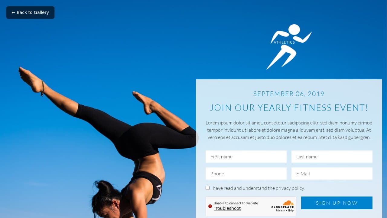 Athletics template preview