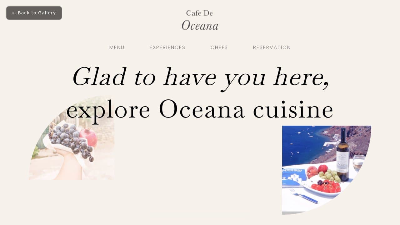 Cafe De Oceana template preview