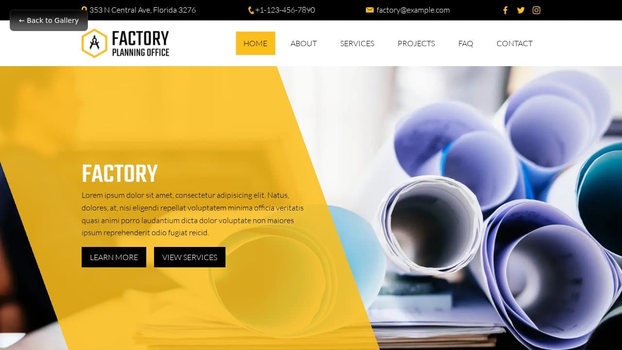 Factory template preview