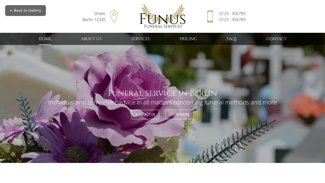 Funus template preview