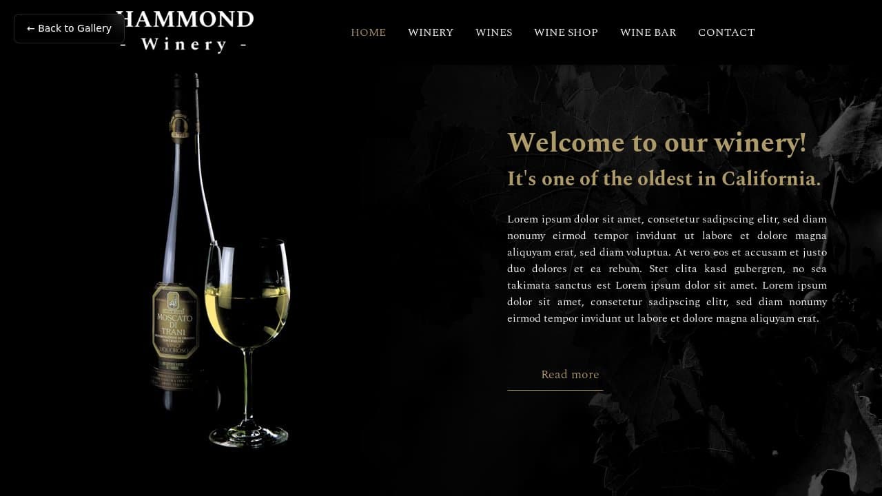 Hammond Winery template preview