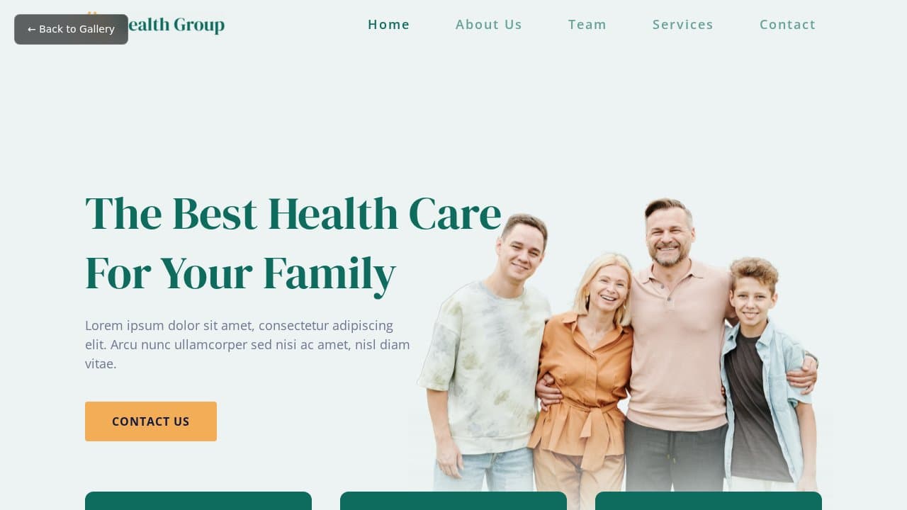 Health Group template preview