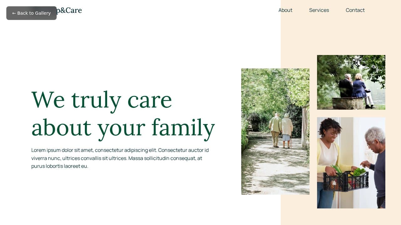 Help & Care template preview