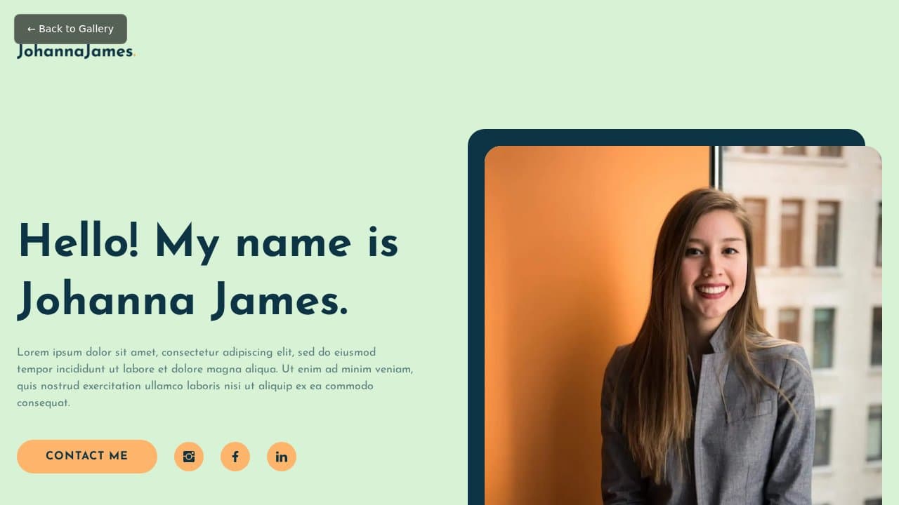 Johanna James template preview