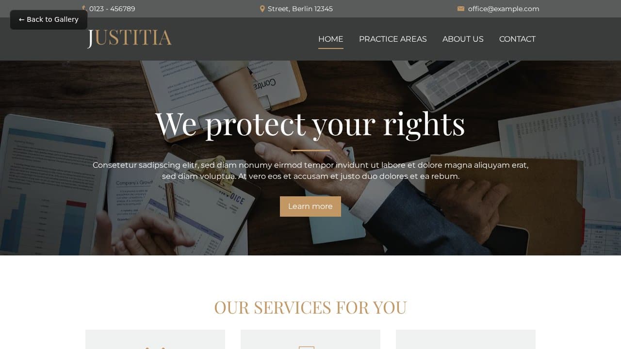 Justitia template preview