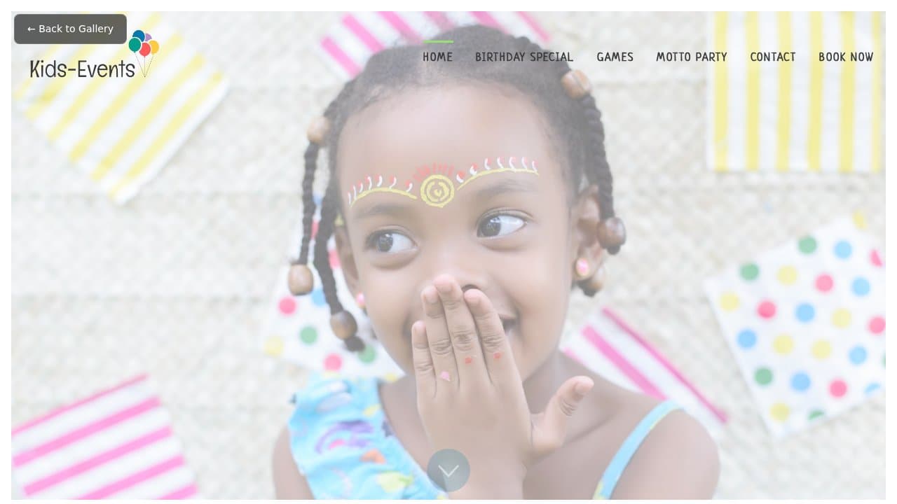 Kids Events template preview