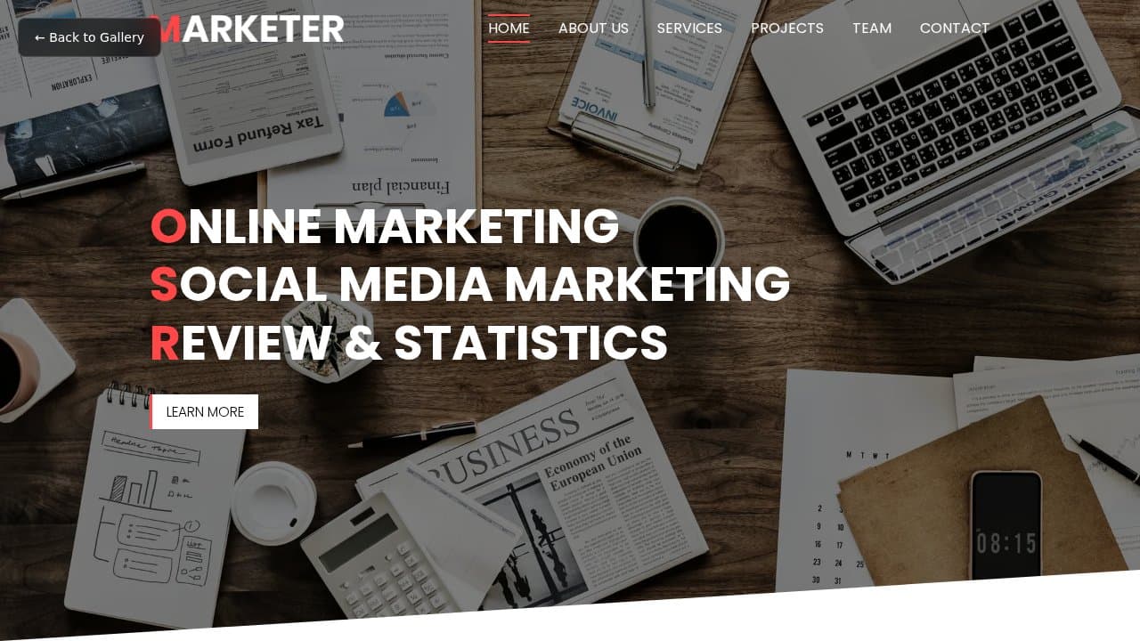 Marketer template preview