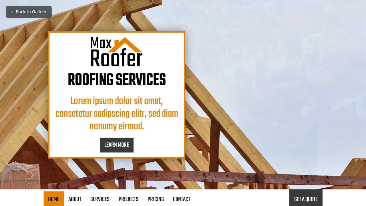 Max Roofer template preview