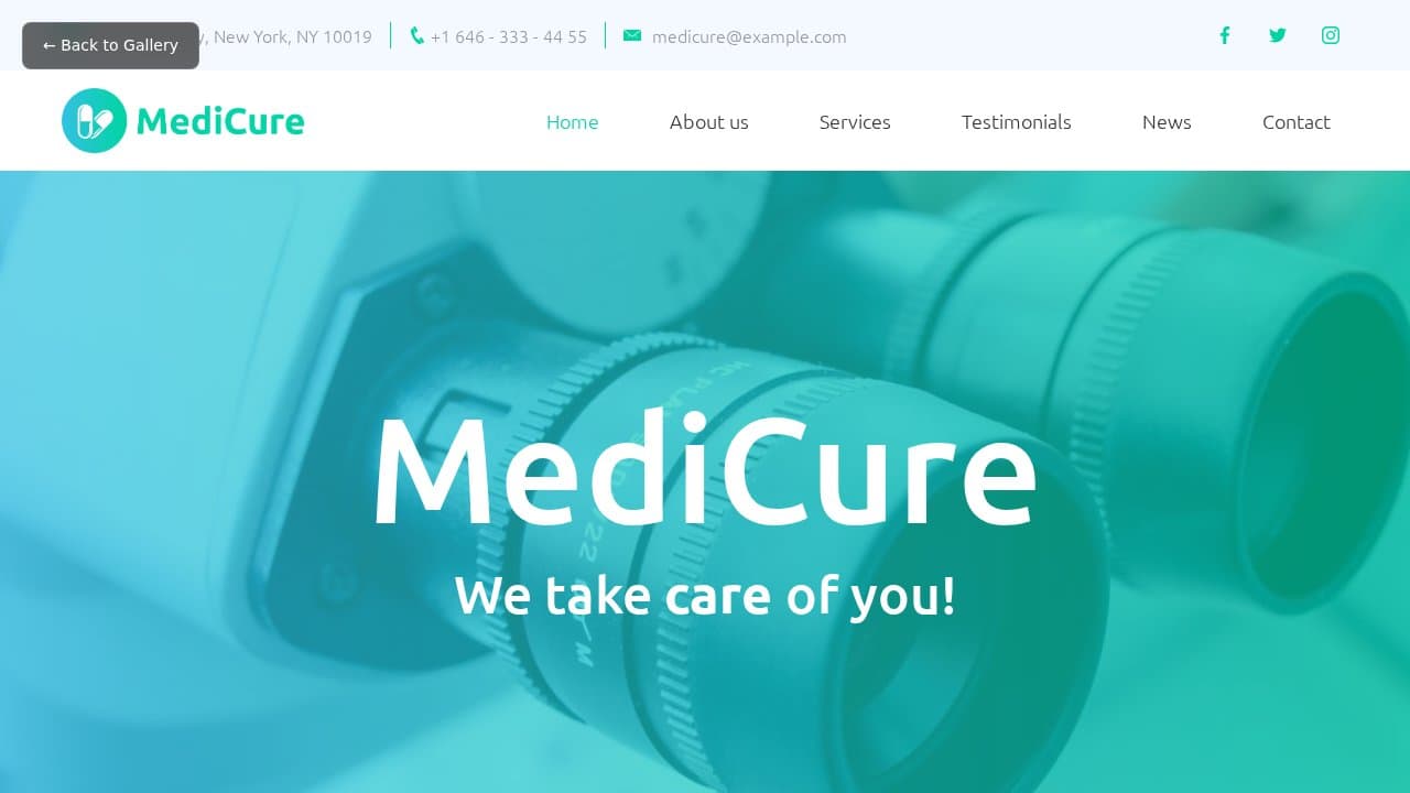 MediCure template preview