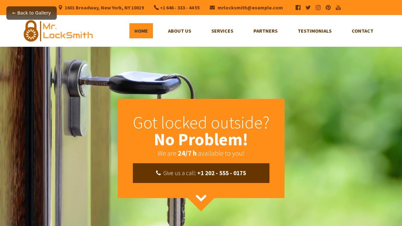 Mr. Locksmith template preview