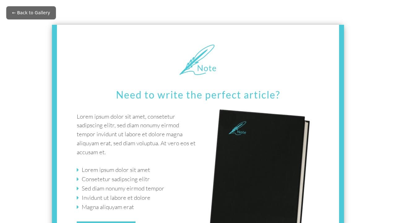 Note template preview