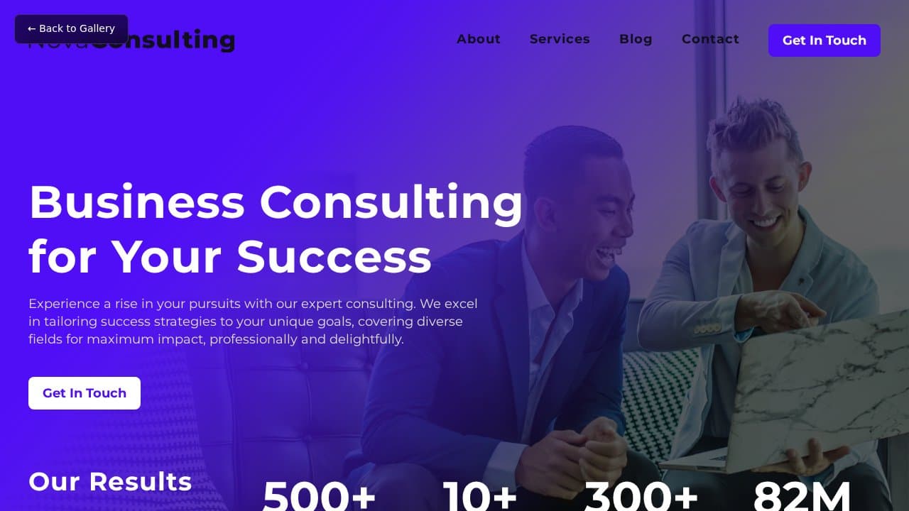 Nova Consulting template preview