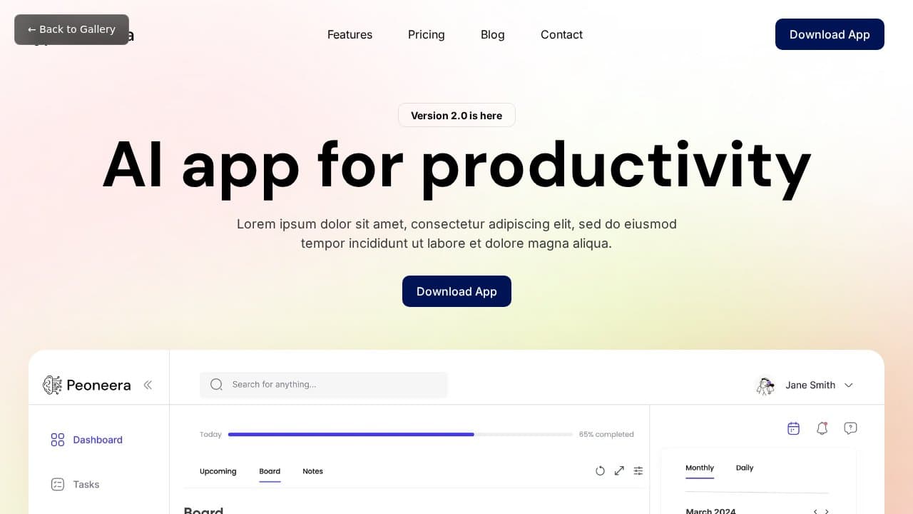 Peoneera template preview