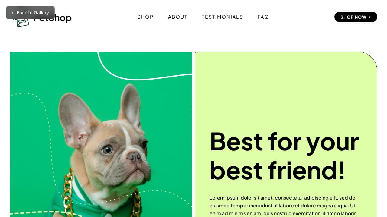 Pet Shop template preview