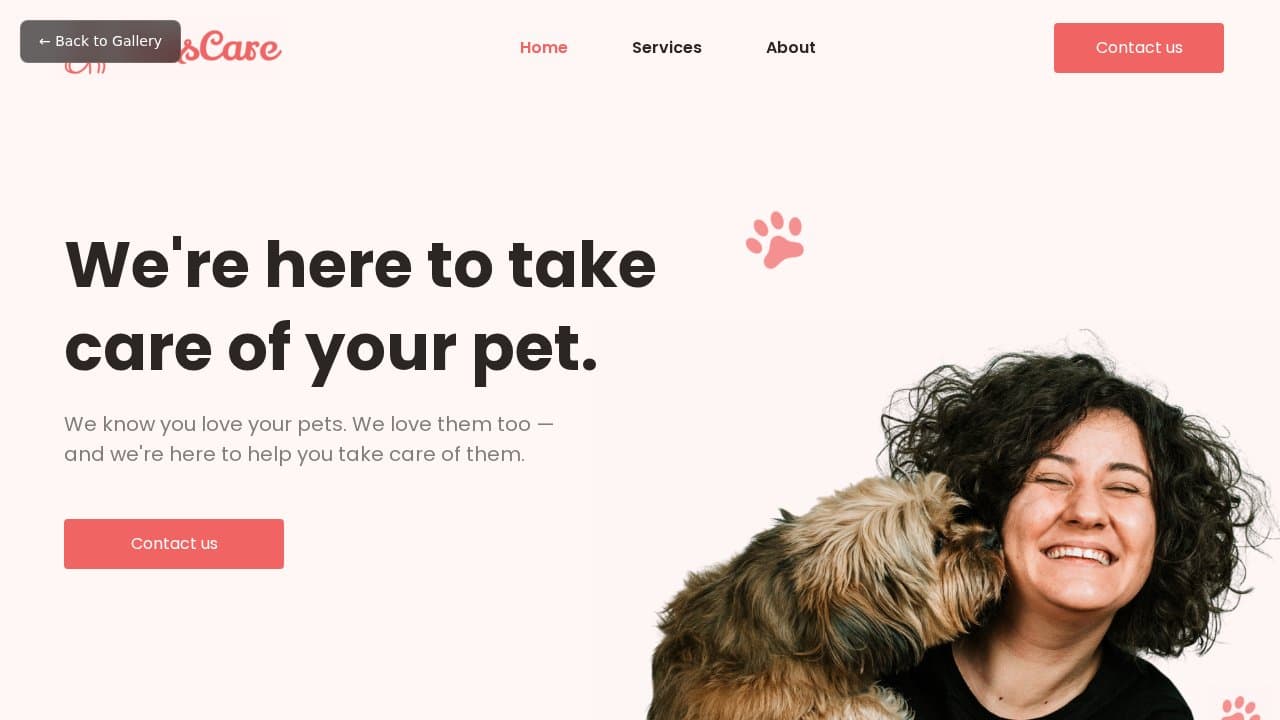 Pets Care template preview