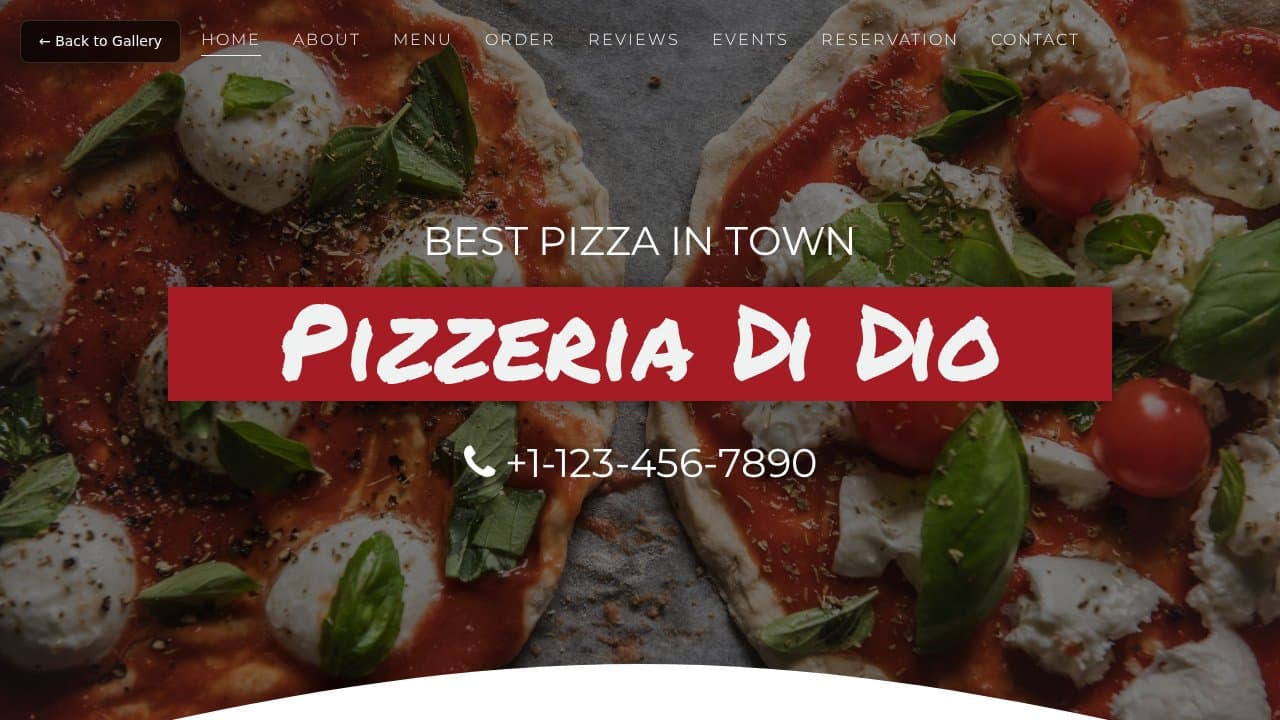 Pizzeria Di Dio template preview