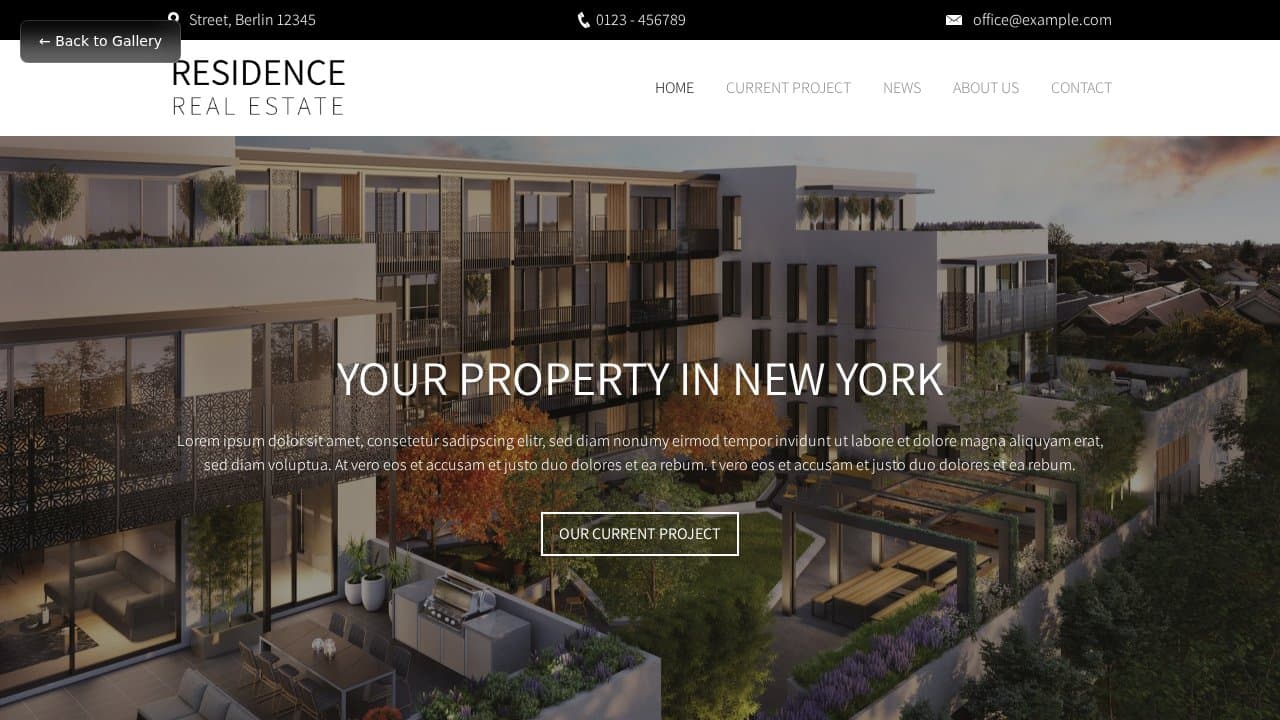 Residence template preview