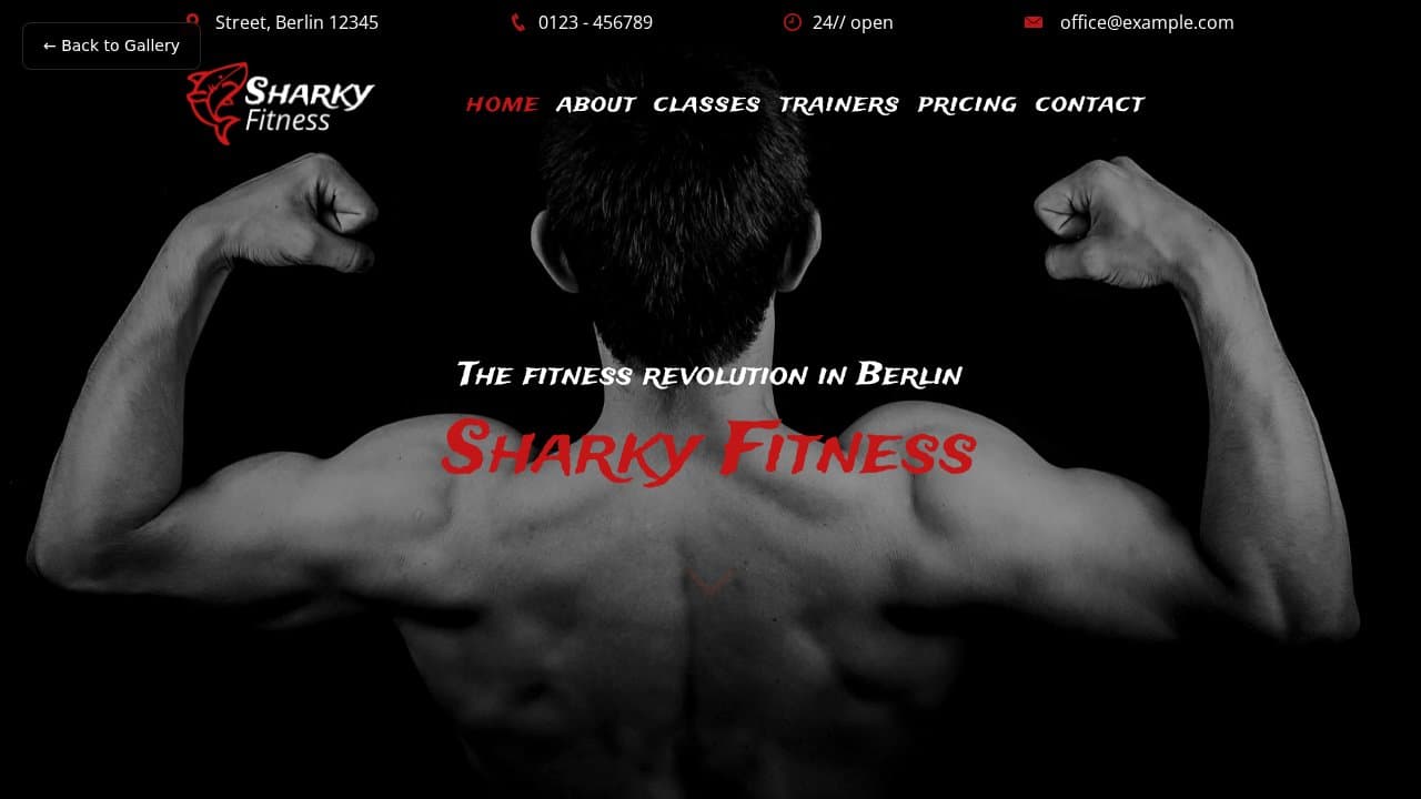 Sharky Fitness template preview