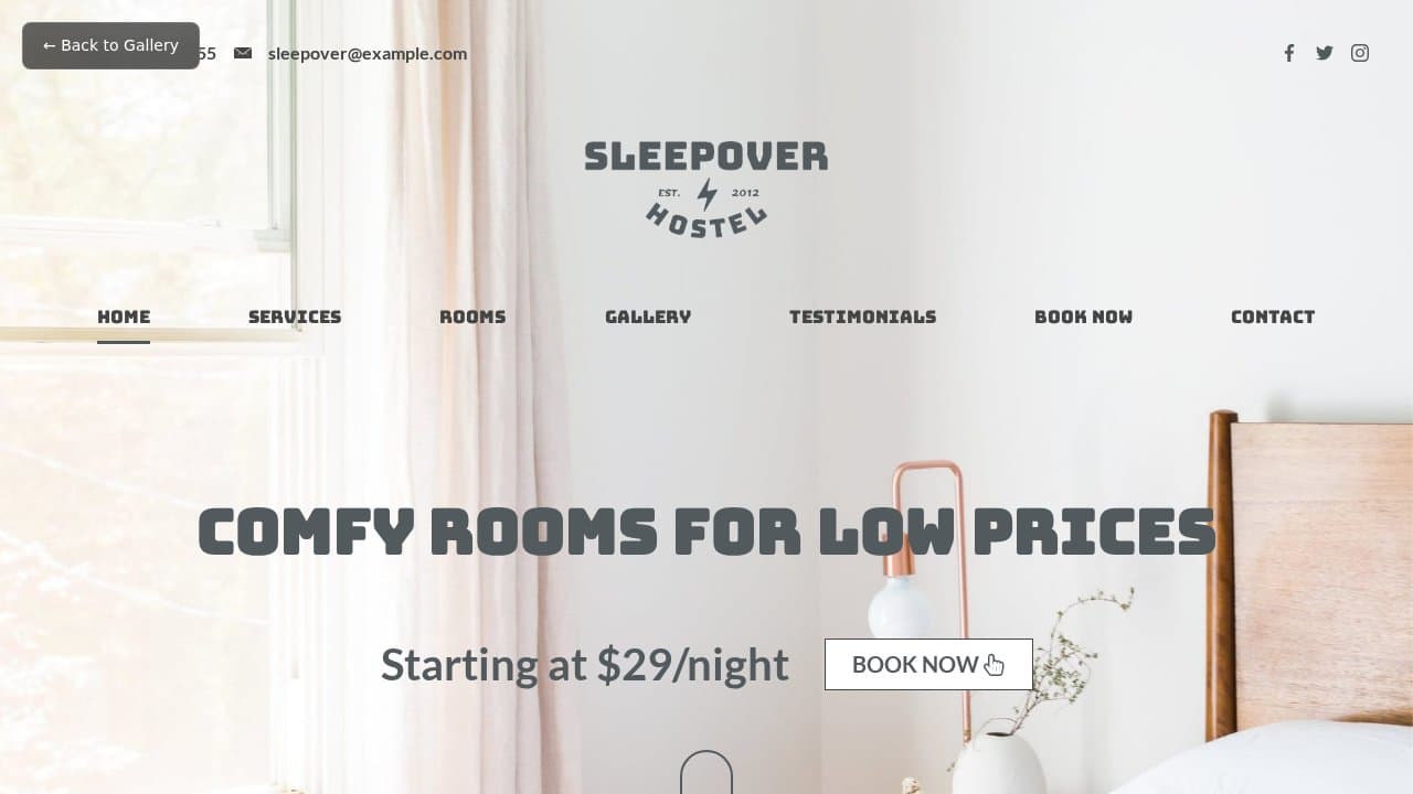 Sleepover template preview