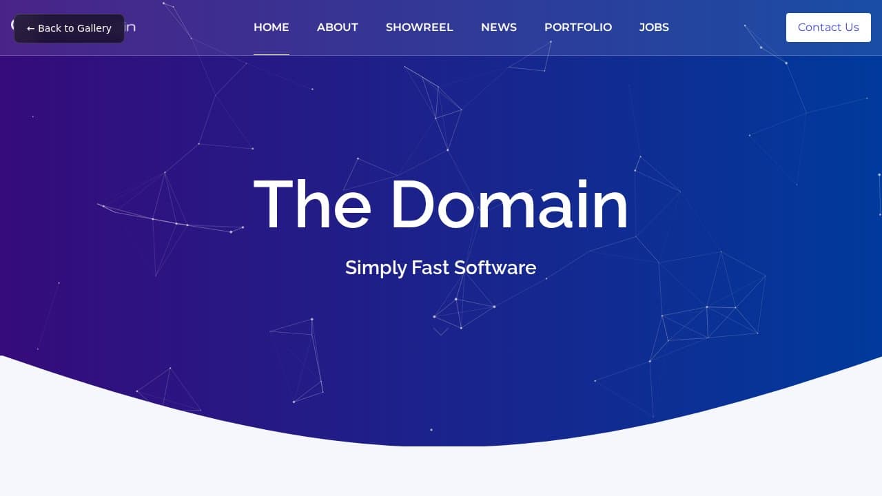 The Domain template preview
