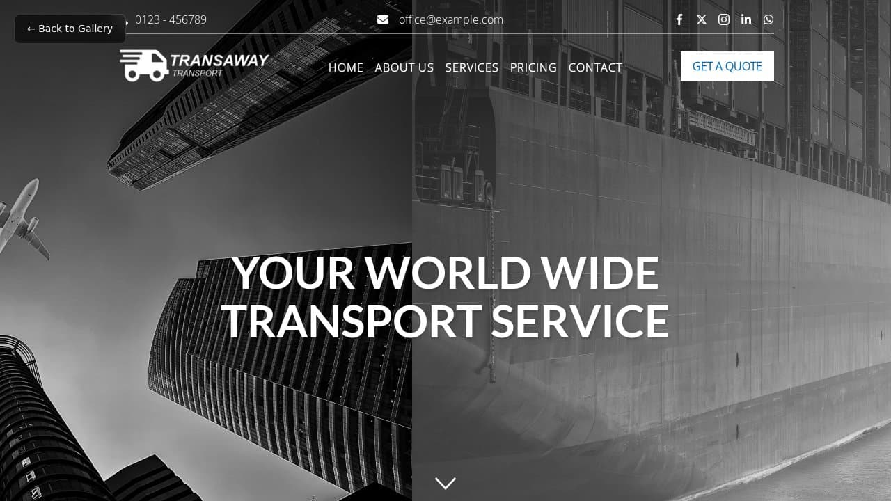 Transaway template preview