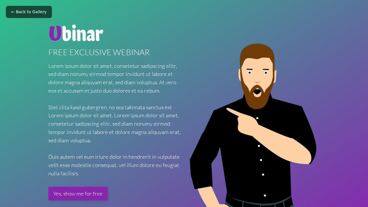 Ubinar template preview