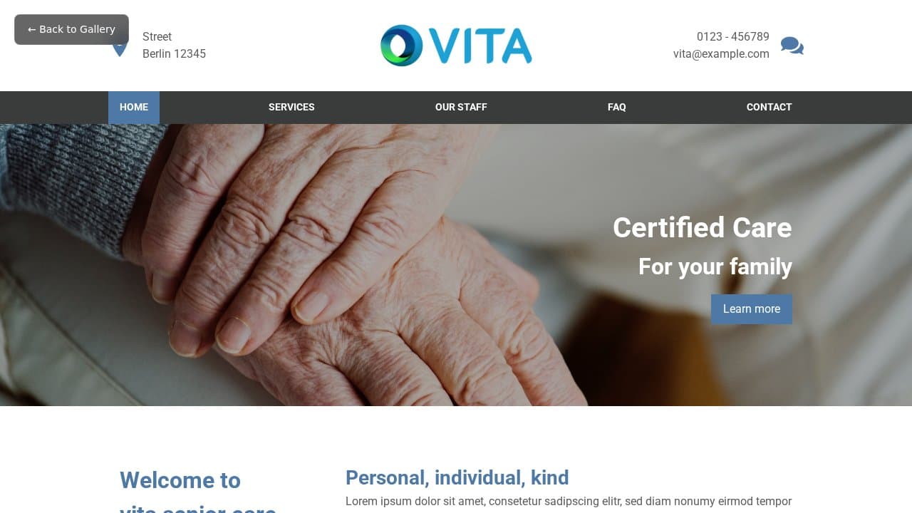 Vita template preview